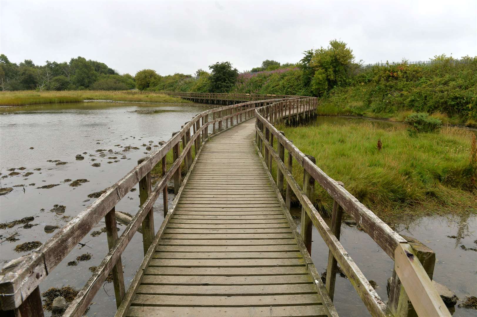 The boardwalk at Merkinch Local Nature Reserve.
