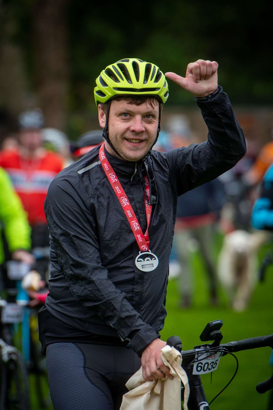 A finisher looking chuffed.