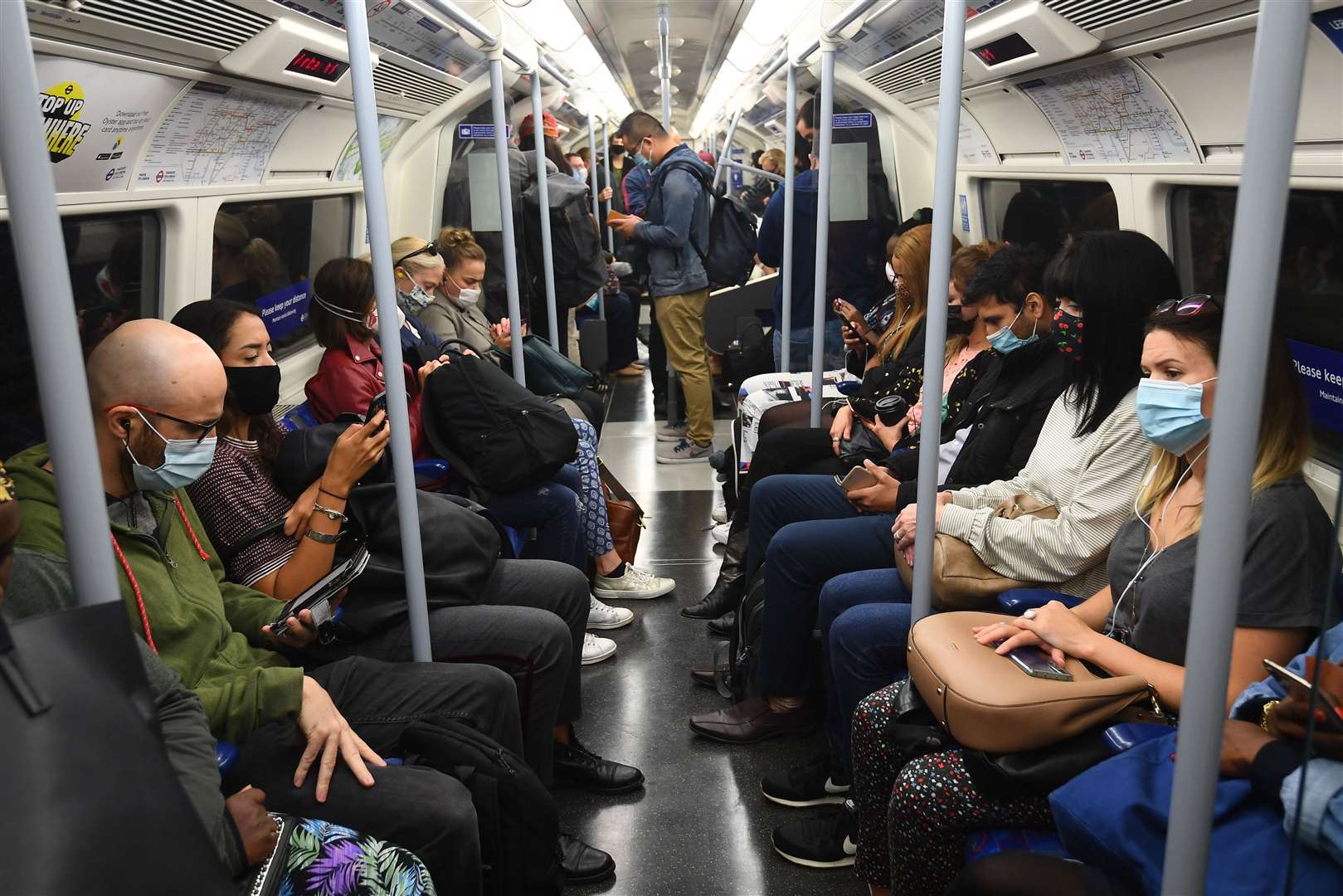 An Underground train shows more sign of life during rush hour (Victoria Jones/PA)