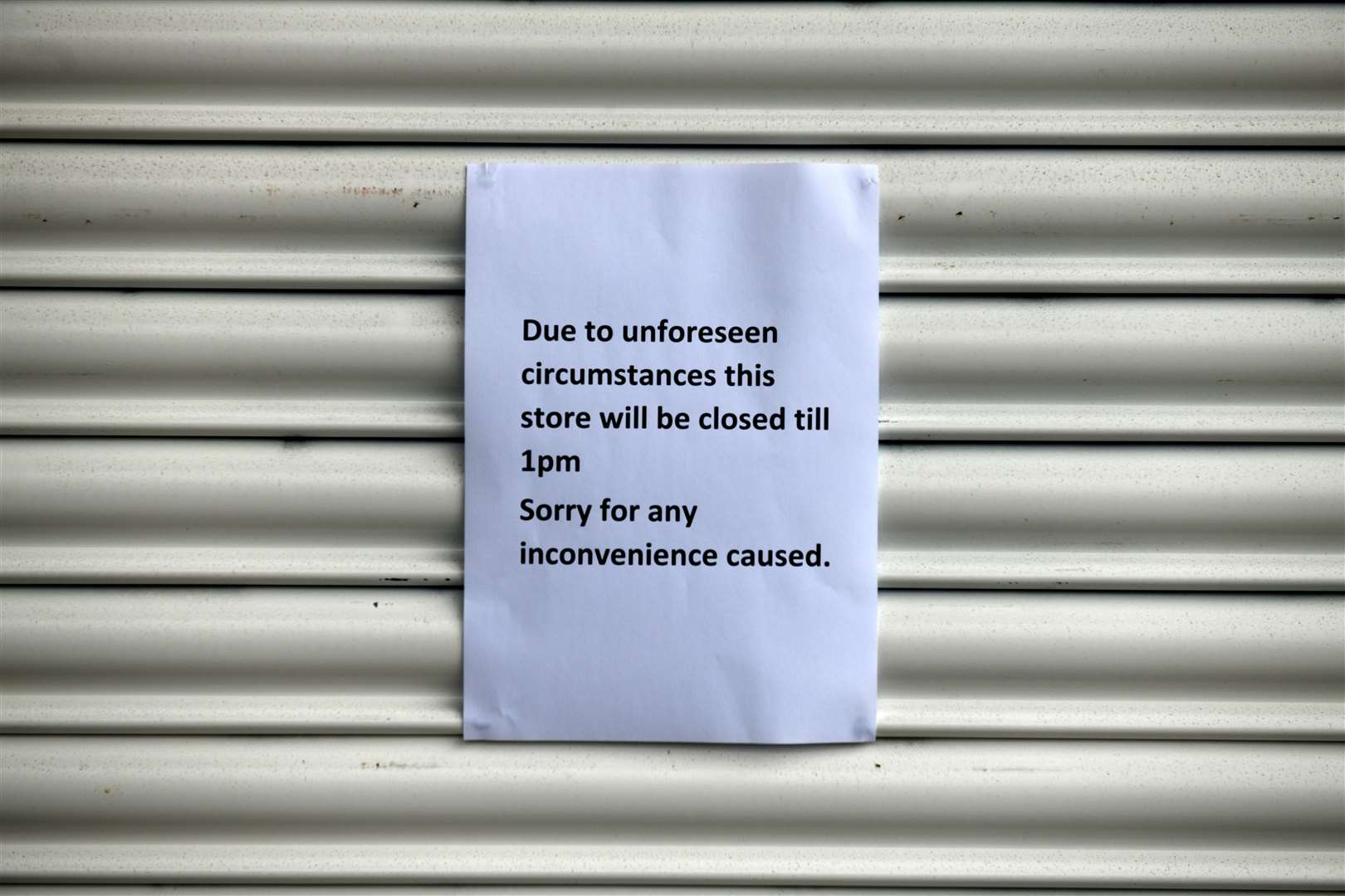 Notice on tlhe shutters at Tesco Inshes. Picture: James Mackenzie.