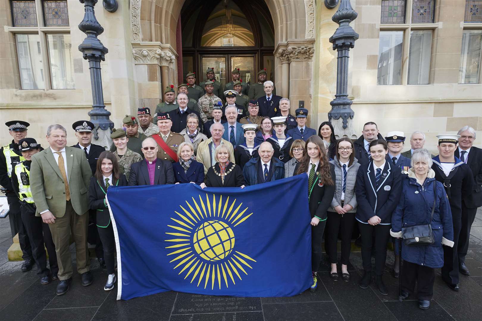 Members of Highland Council and officials lead the Commonwealth Day celebrations.
