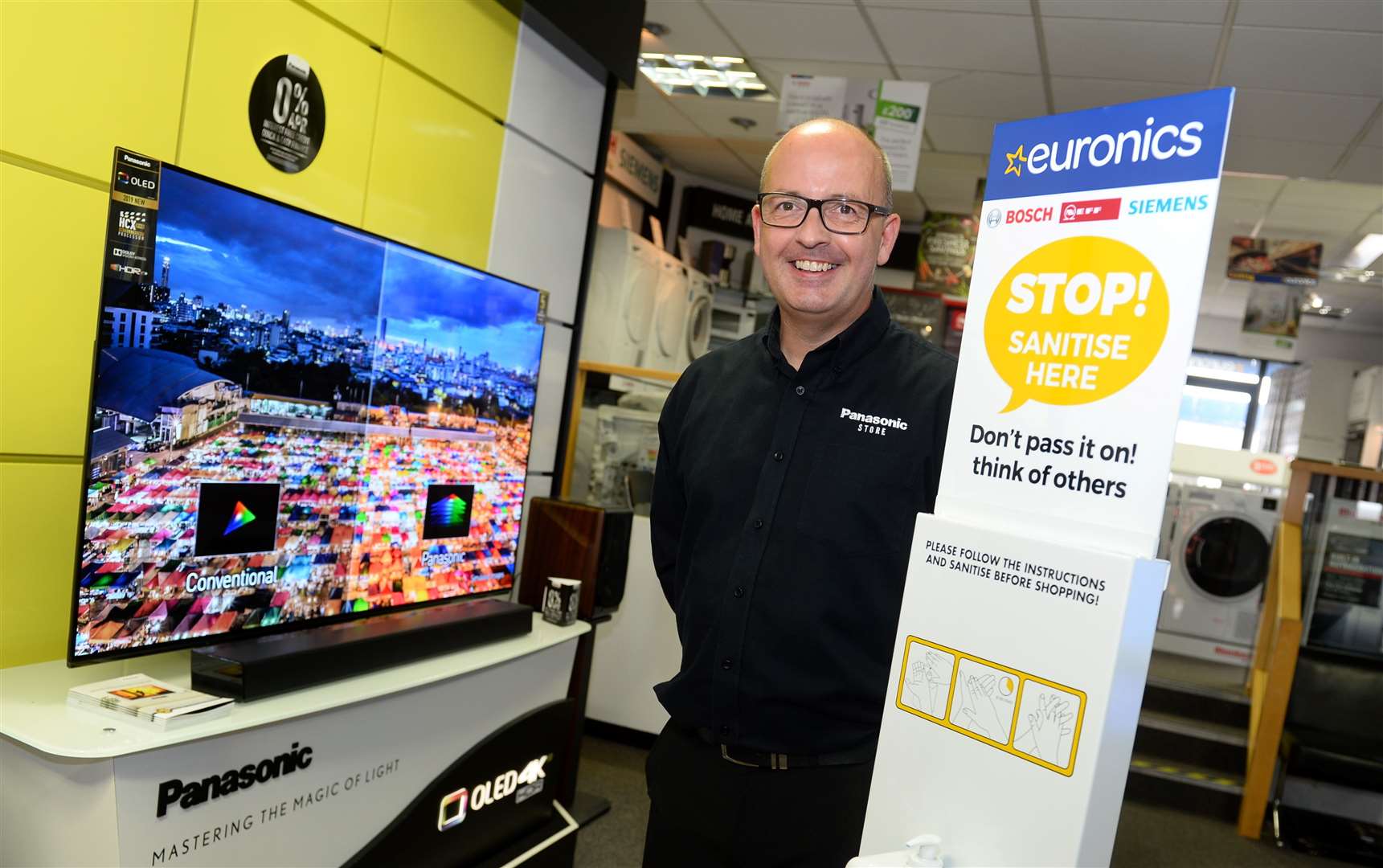 Michael Freeman at the Panasonic store is delighted to be open again. Picture: Gary Anthony.
