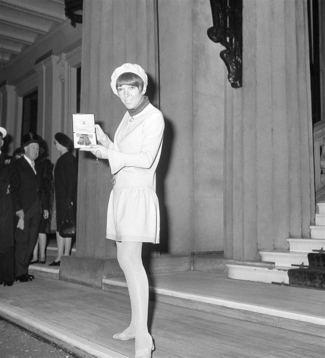 Quant accepted her OBE in a mini skirt in 1966 (PA)