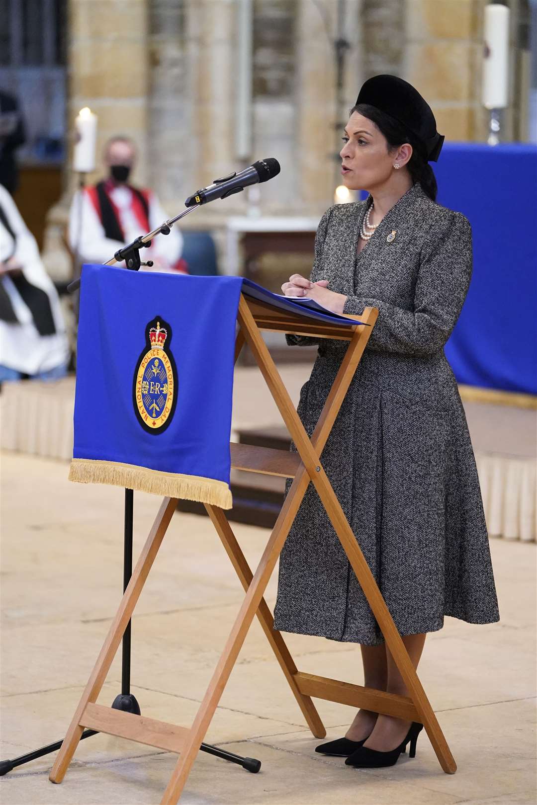 Home Secretary Priti Patel read a passage from the Bible to mark NPMD at Lincoln Cathedral (Danny Lawson/PA)