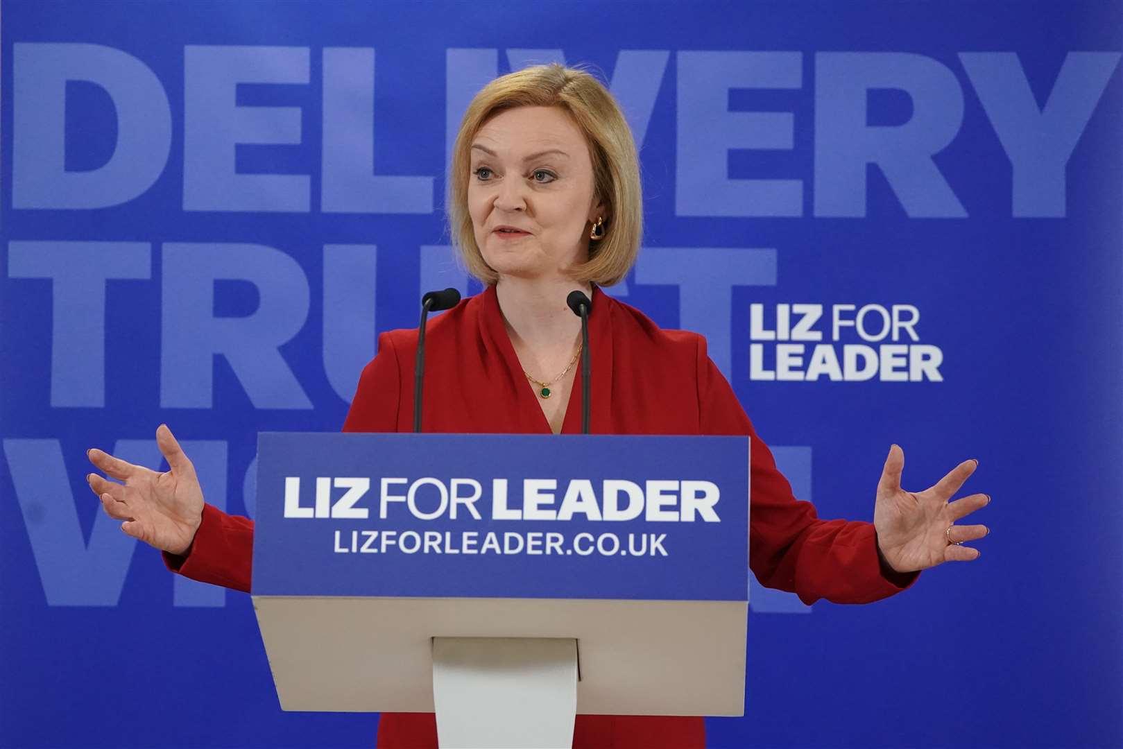 Liz Truss at the launch of her leadership campaign (Kirsty O’Connor/PA)