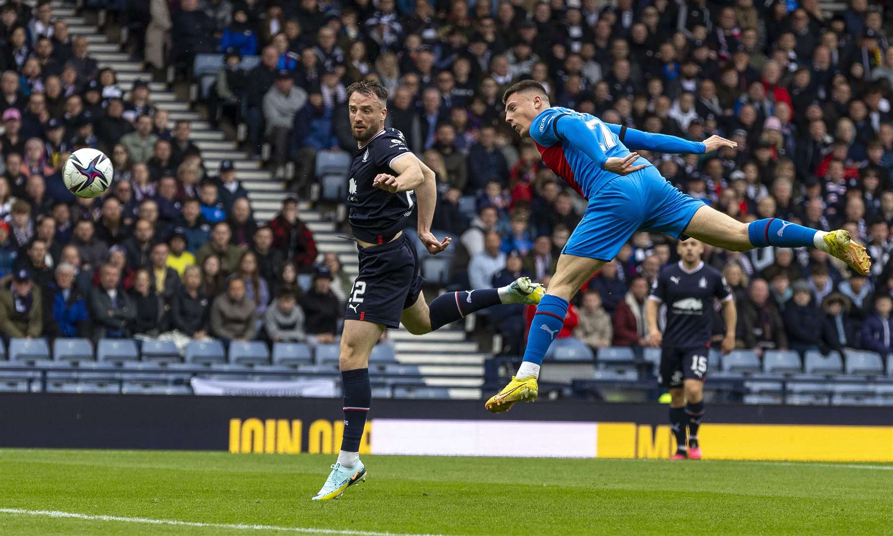 Daniel MacKay scored a header in a man of the match performance against Falkirk in the semi final. Picture: Ken Macpherson