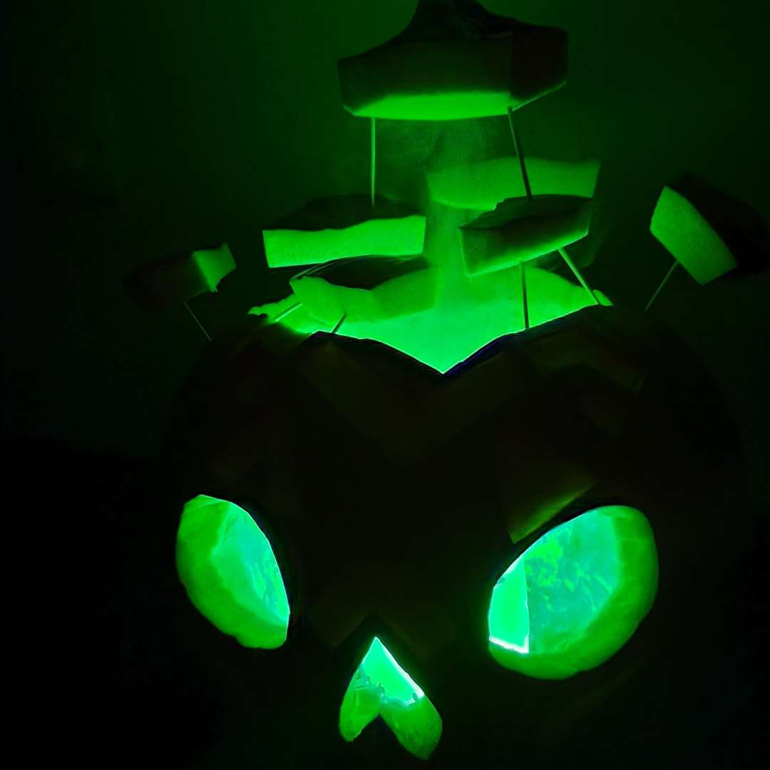 Becky Frost’s pumpkin in the dark (Becky Frost/PA)