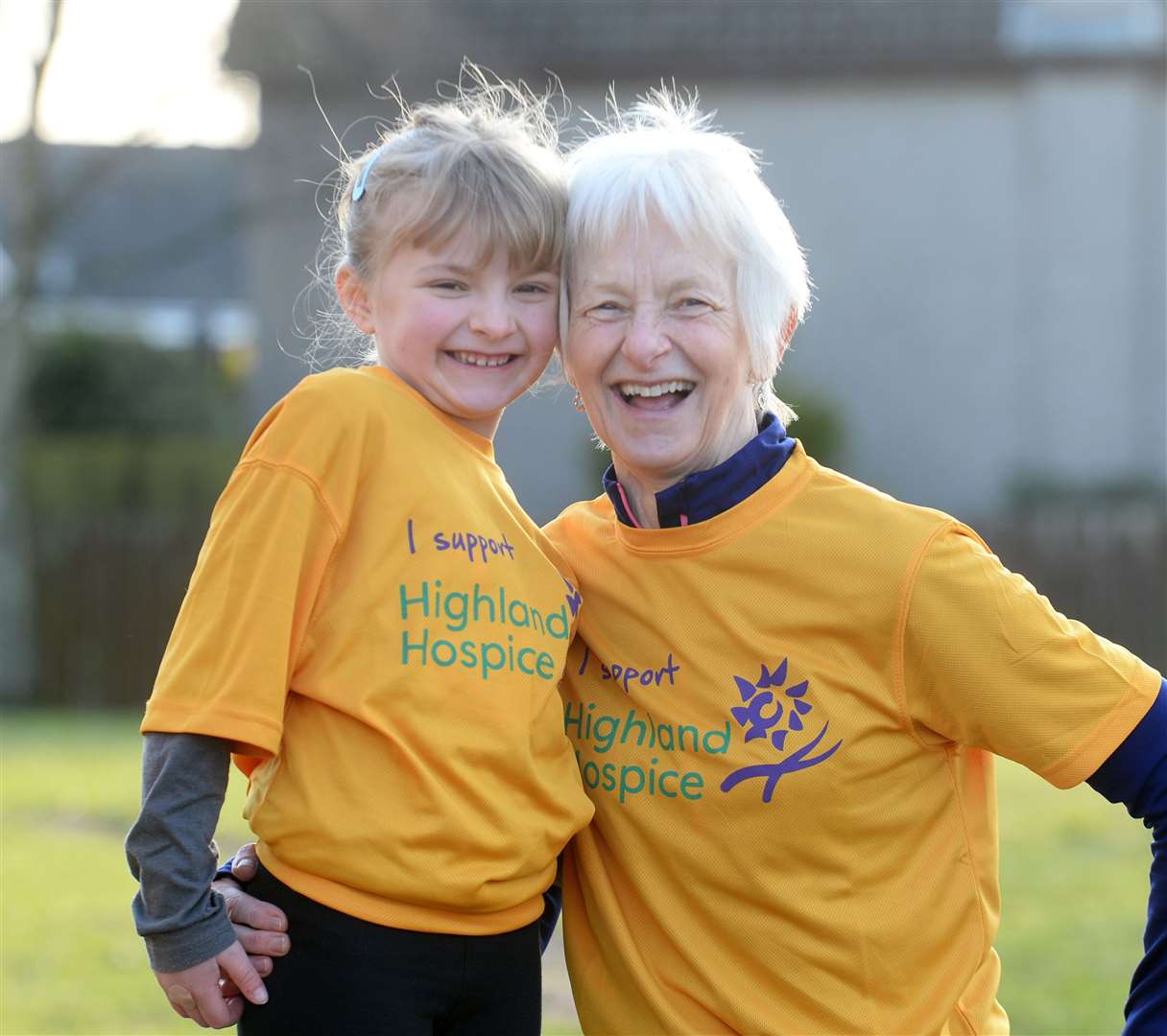 Lily Gray and gran Liz run for Highland Hospice.