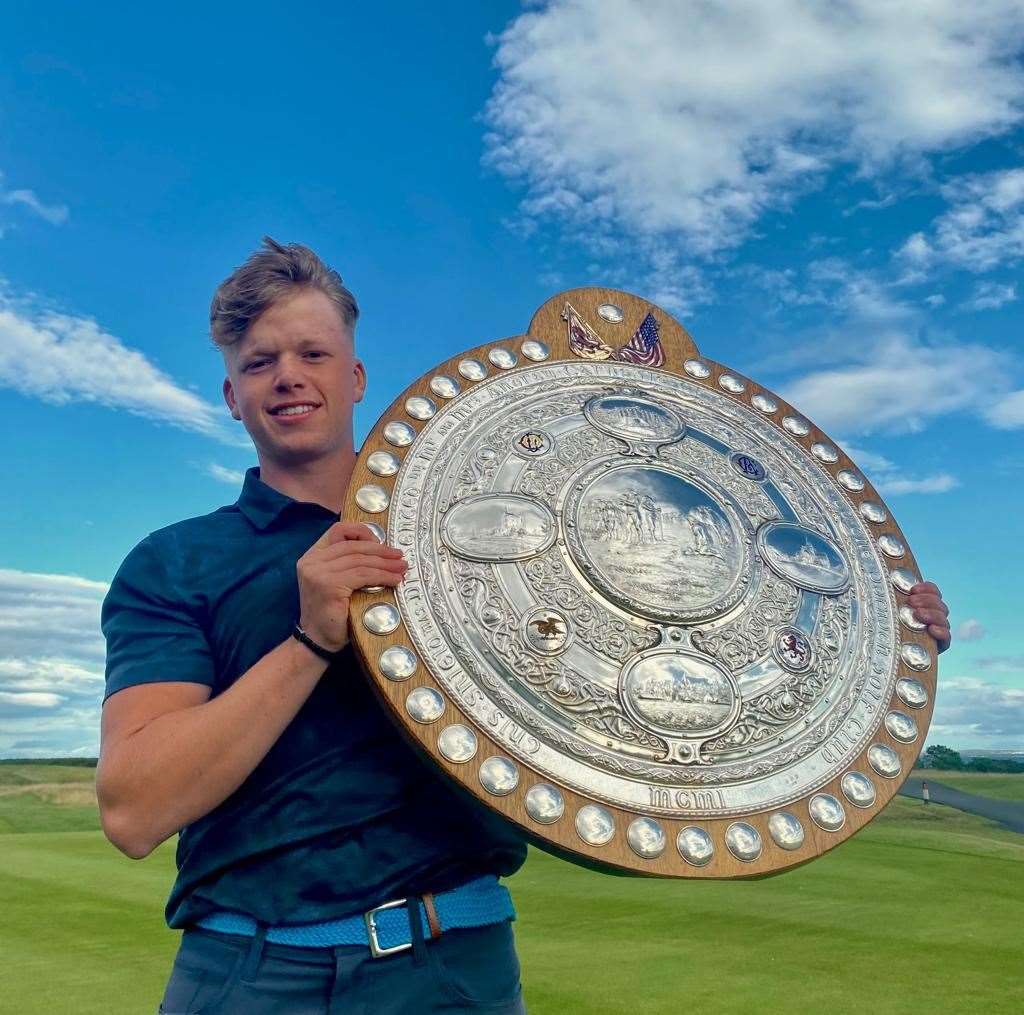 UHI golf student Ewan Cuthbert has become one of the youngest winners of the Carnegie Shield at Royal Dornoch Golf Club. Pic: Matthew Harris