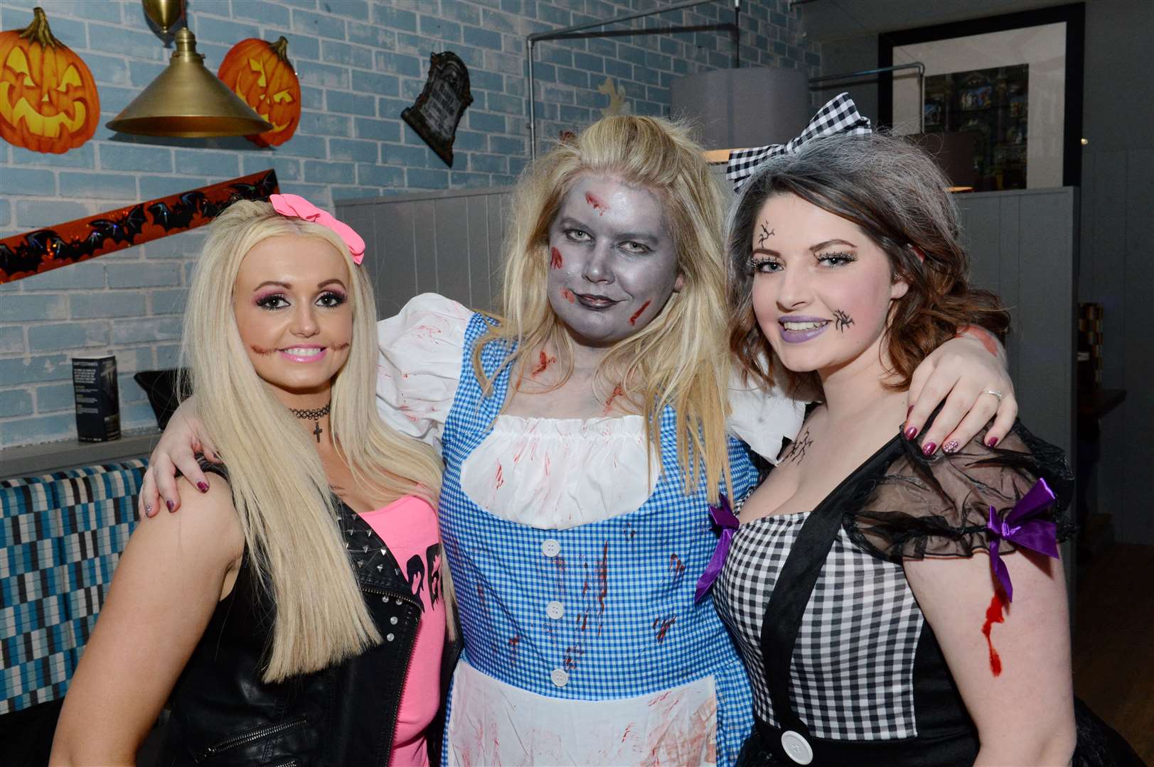 Shelley MacBeth, Sarah Williamson and Laura Gill from Fortrose. CitySeen on Halloween 31/10/15. Picture: Alison White