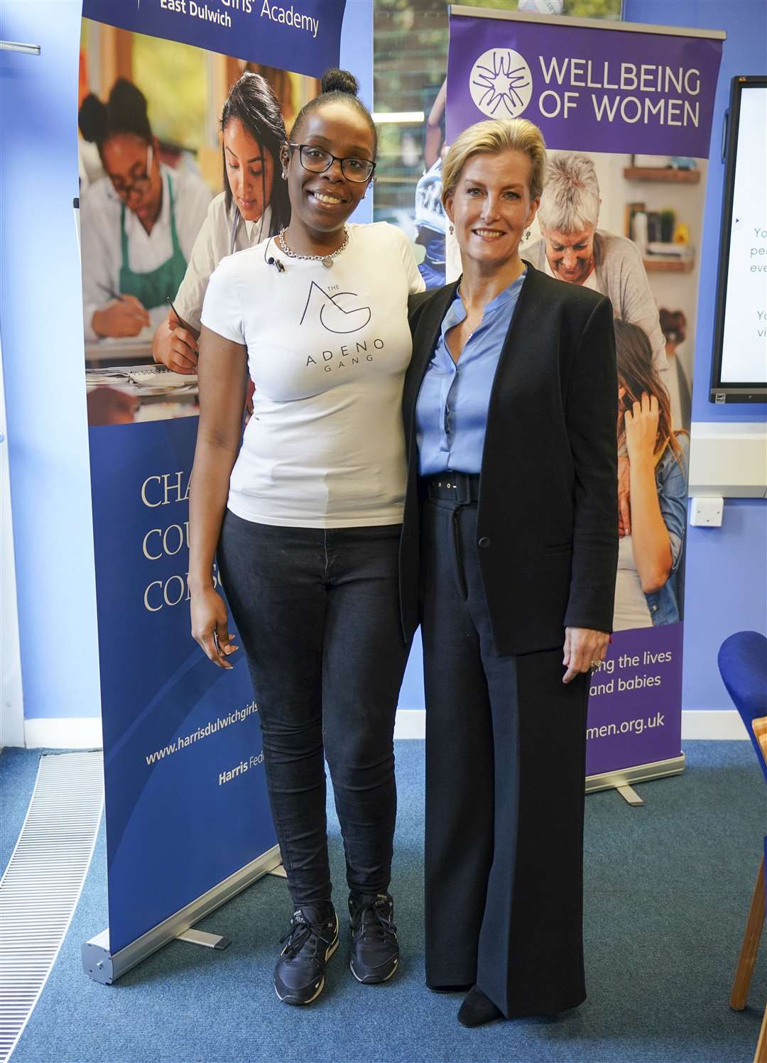 Sophie with workshop leader Tanya Simon Hall at Harris Girls’ Academy in East Dulwich (Arthur Edwards/PA)