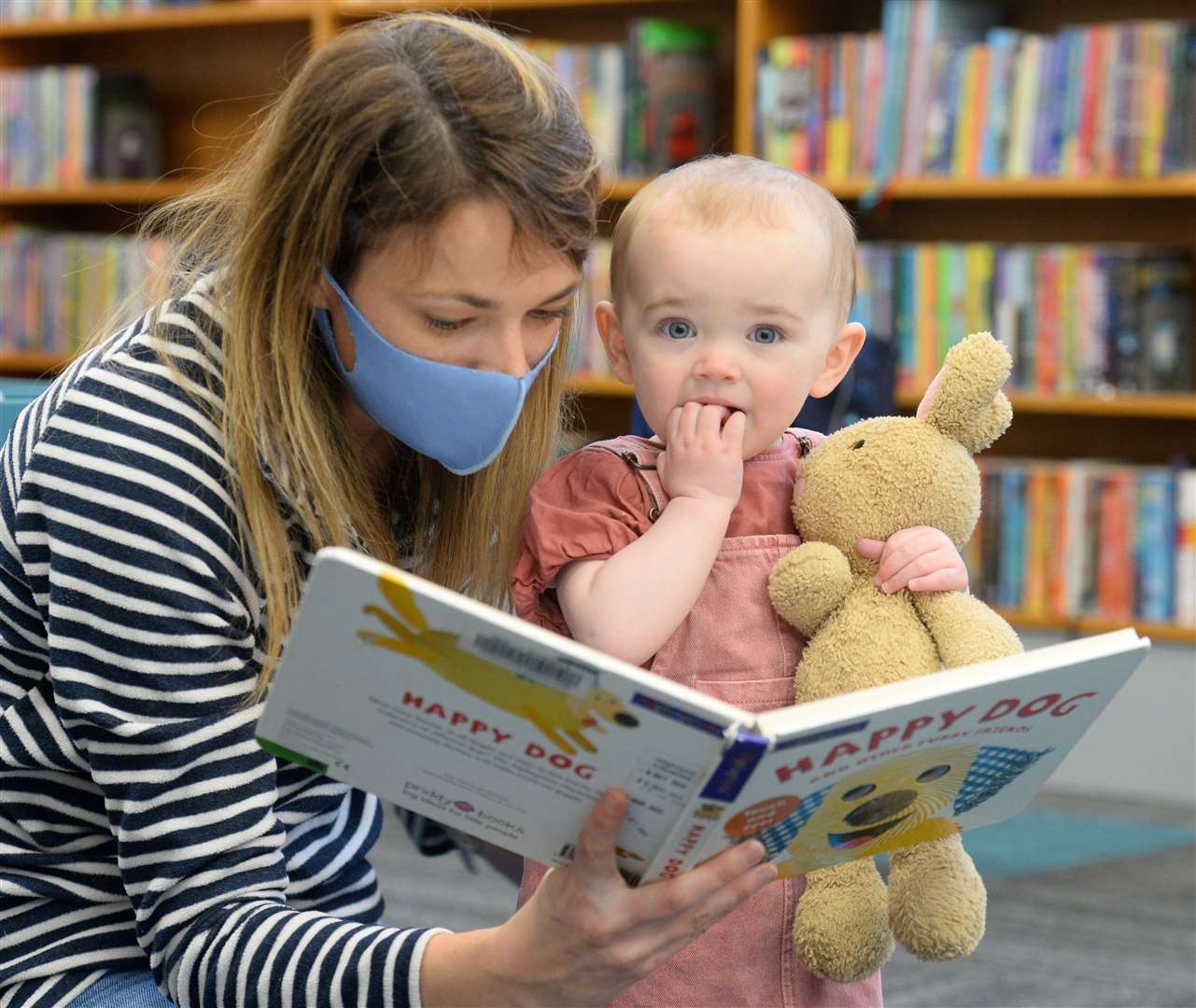 Emily Rennnie and mum Anne enjoy the Bookbug session at Inverness Library.