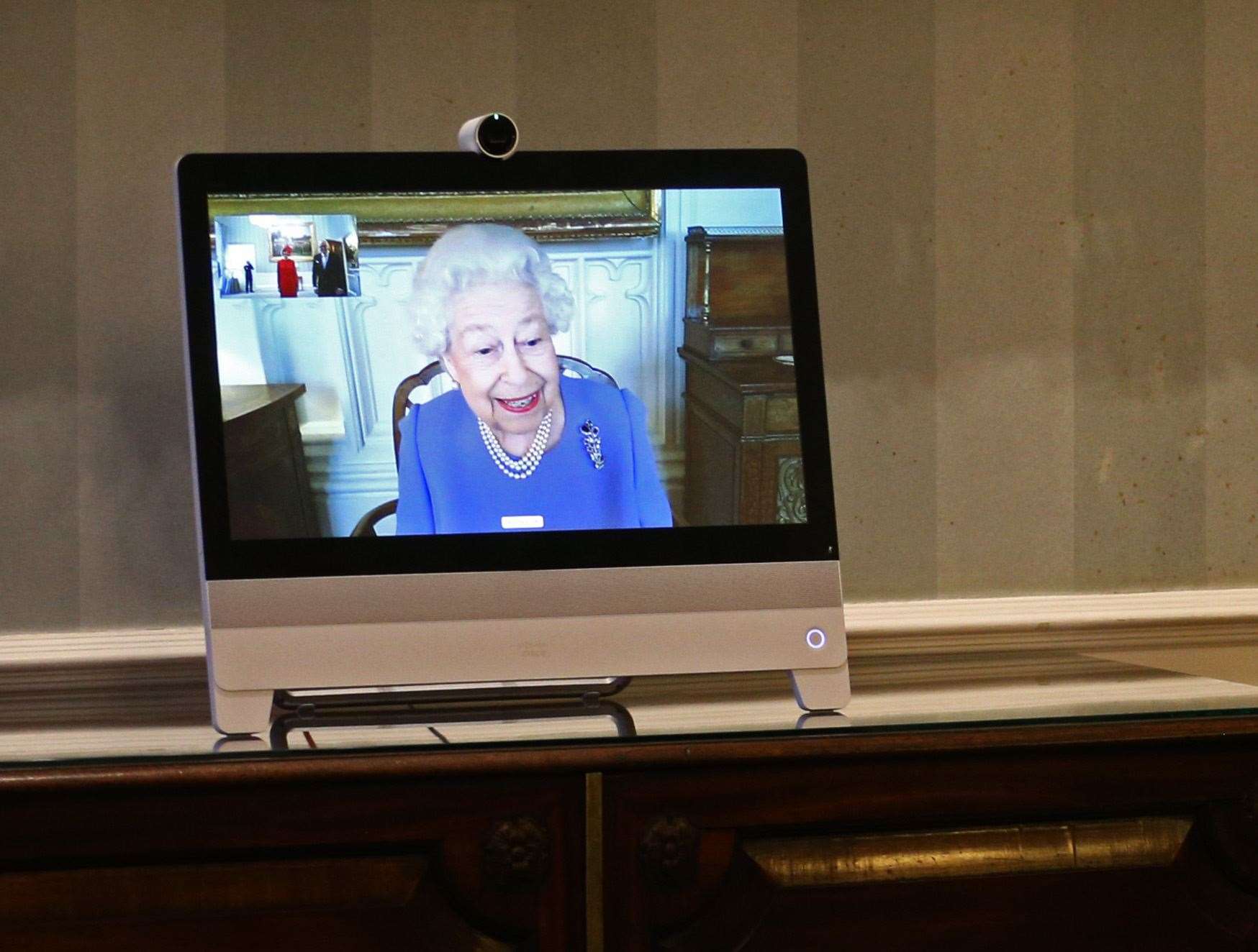 The Queen appears on a screen by video-link from Windsor during a virtual audience in December 2020 (Yui Mok/PA)