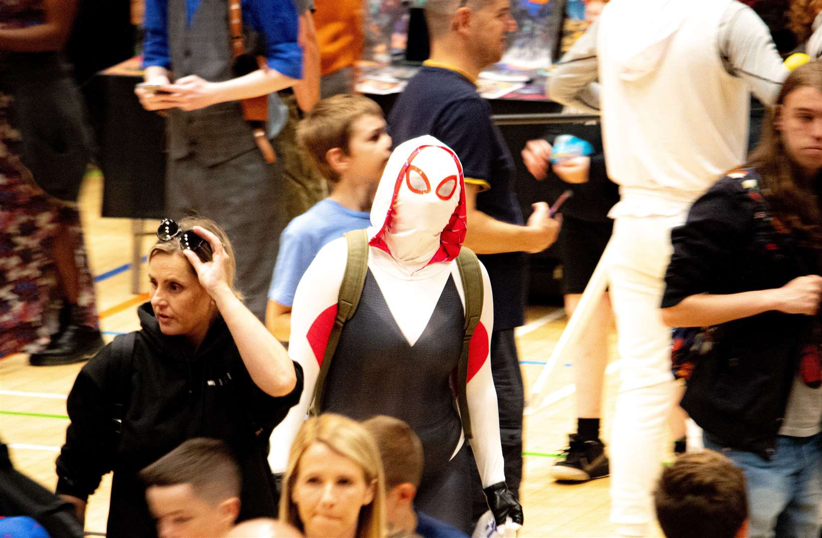 A ComiCon attendee searching for some other spider-people. Photo: Niall Harkiss