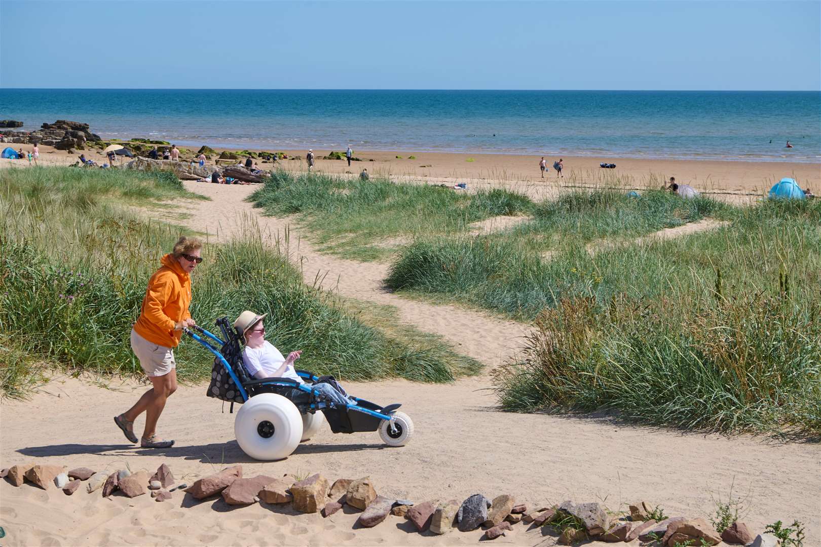 Beautiful Dornoch beach has a special wheelchair service that enables people with disabilities to access the sands.