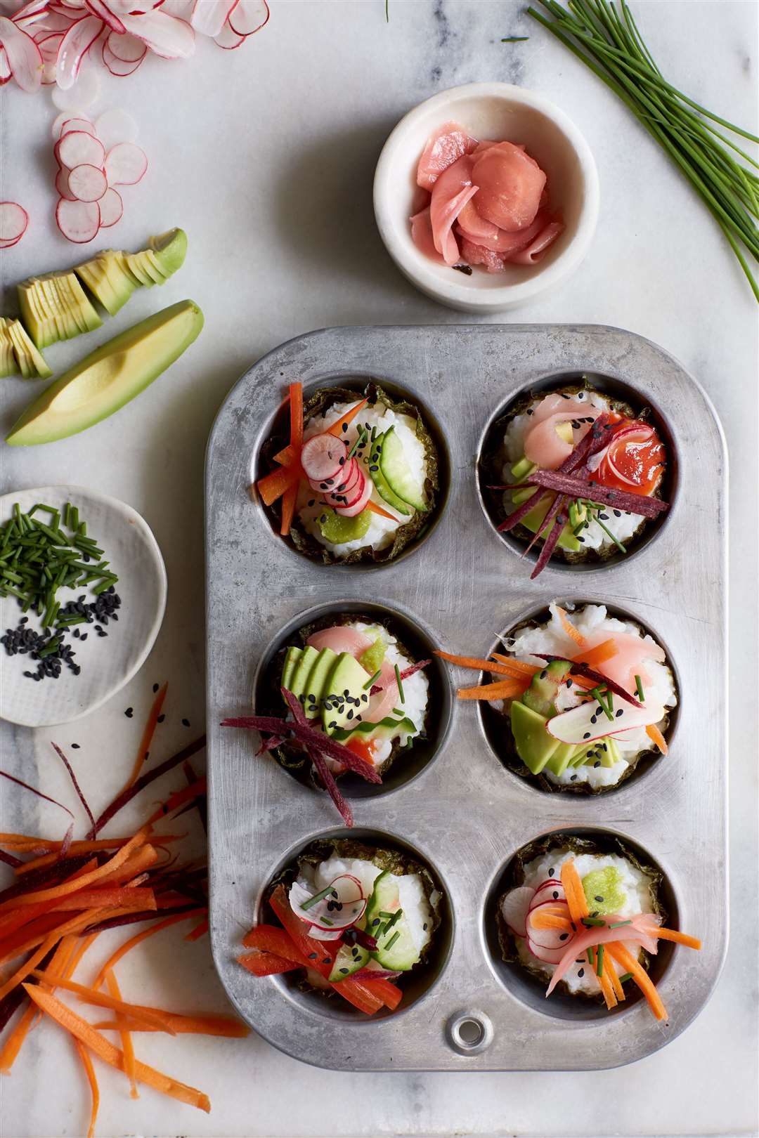 Sushi cupcakes. Picture: PA Photo/Lizzie Mayson