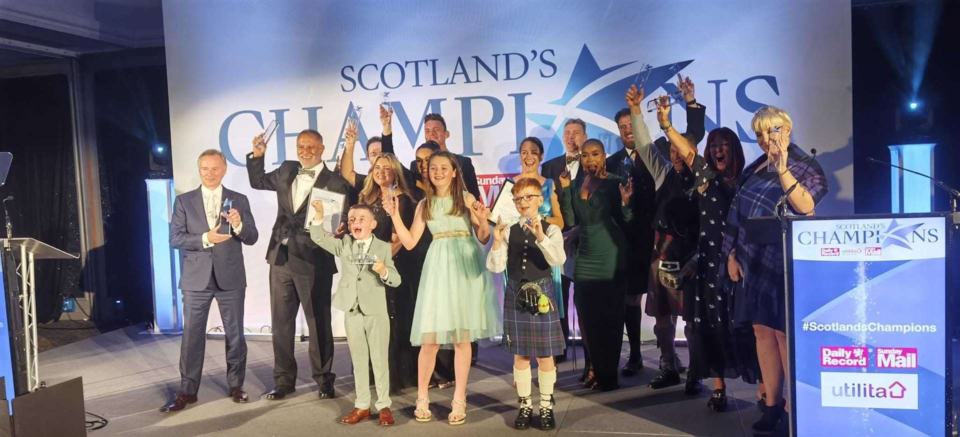 The award winners at the Scotland's Champions Awards ceremony.