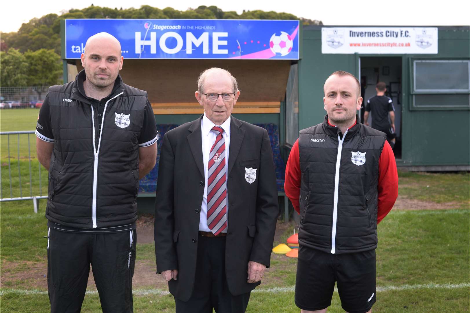 nverness City manager Kevin McLeod, chairman Alastair Wardhaugh and assistant manager Alan Geegan.