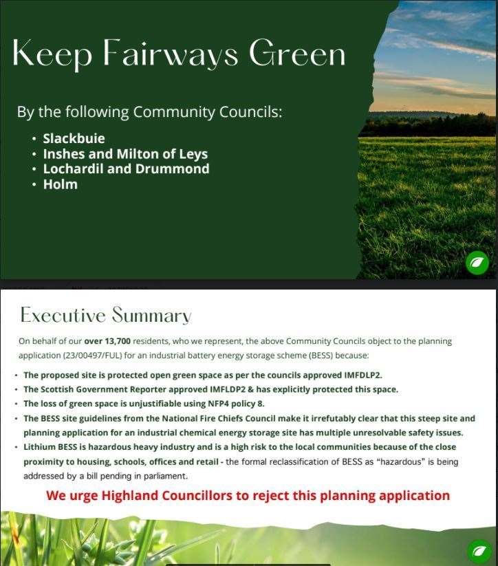 The four community councils produced a document arguing the case for keeping the Fairways site free from development.