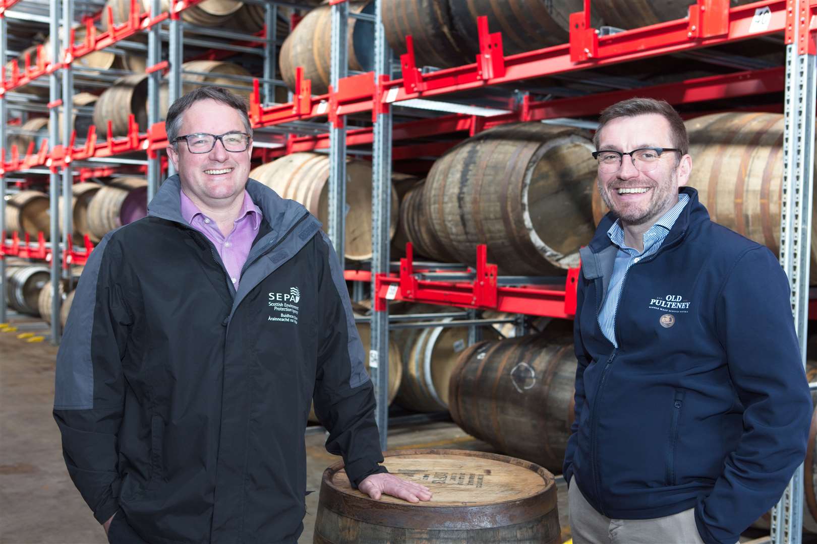 Nathan Critchlow-Watton, Head of water and planning at SEPA and Sean Priestley, International Beverage Group distilleries manager.