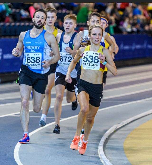 Jenny Bannerman was inside a second of the fastest women's 1500m time at the National Indoor Open. Picture: Bobby Gavin