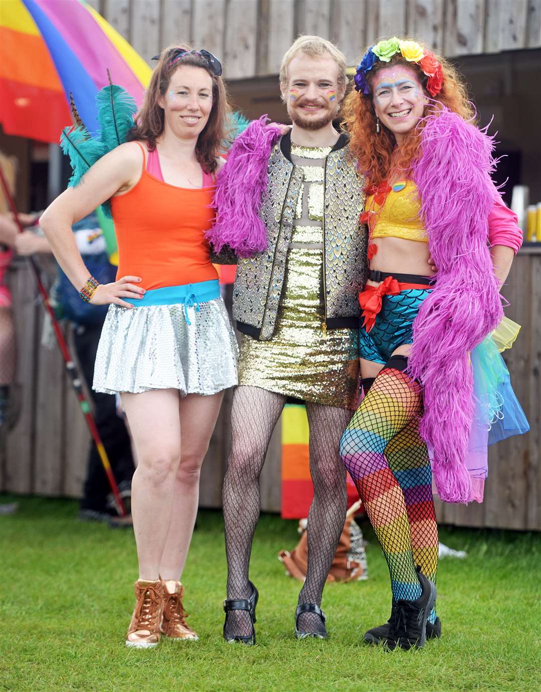 Kirsty D'Ambrosio, David Jones and Adriana Klick dressed for Proud Ness 2019.Picture: Gair Fraser