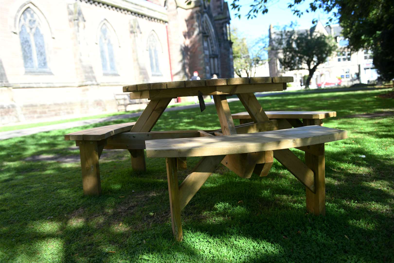 Seating outside the cathedral.