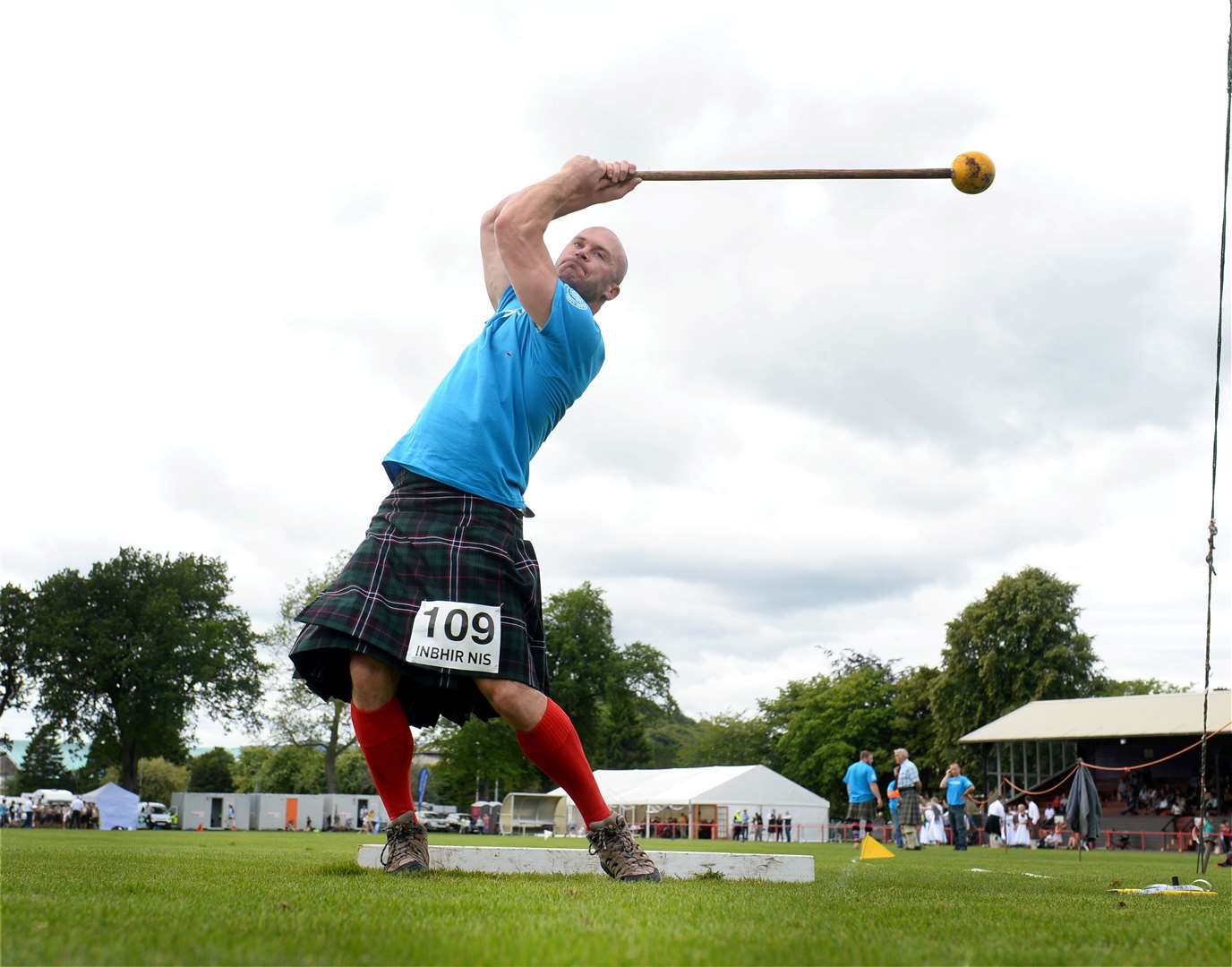 John Odden in hammer action at a previous Inverness Highland Games.