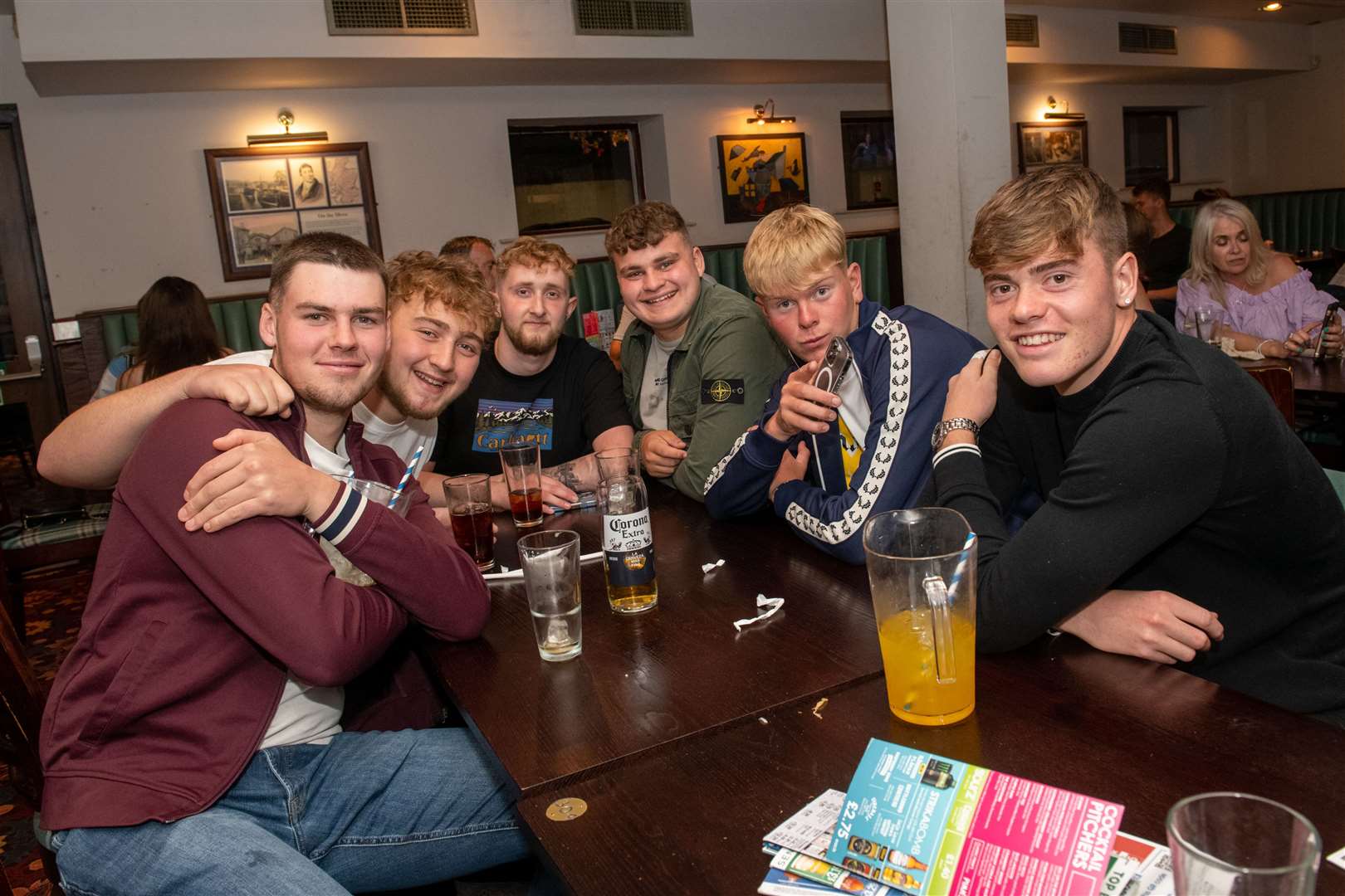 Out celebtrating his birthday is AJ (Aiden Josh) Baird (second left). Picture: Callum Mackay..