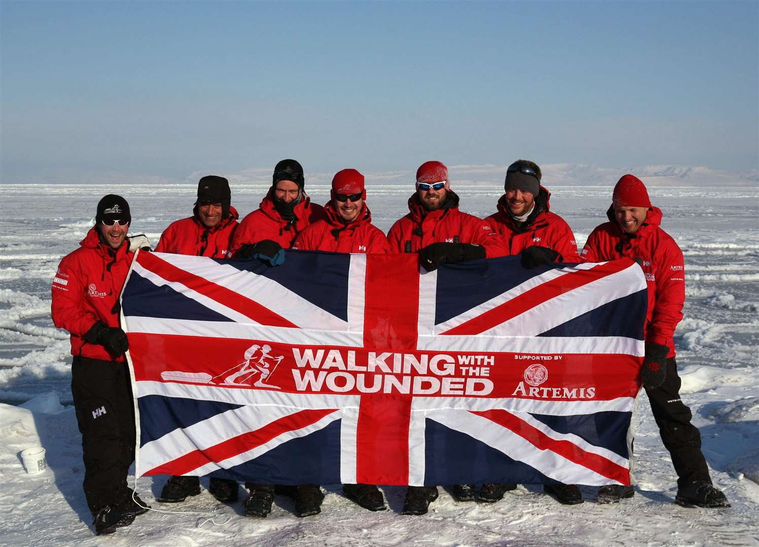 Mr Daglish, second left, with other Walking With The Wounded fundraisers as the trained for trek to the North Pole in 2011 (PA)