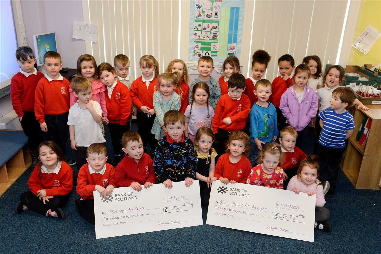 Pupils at Kinmylies Nursery helped two worthy causes in Australia. Picture: Gary Anthony..