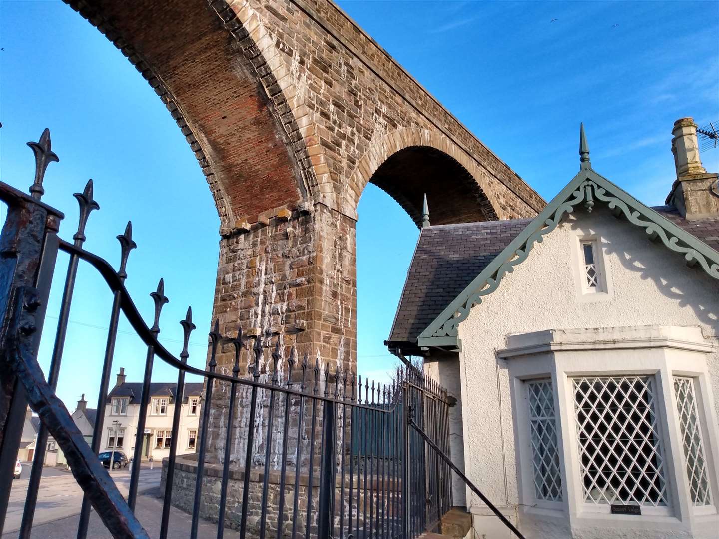 The gatehouse below the viaduct.