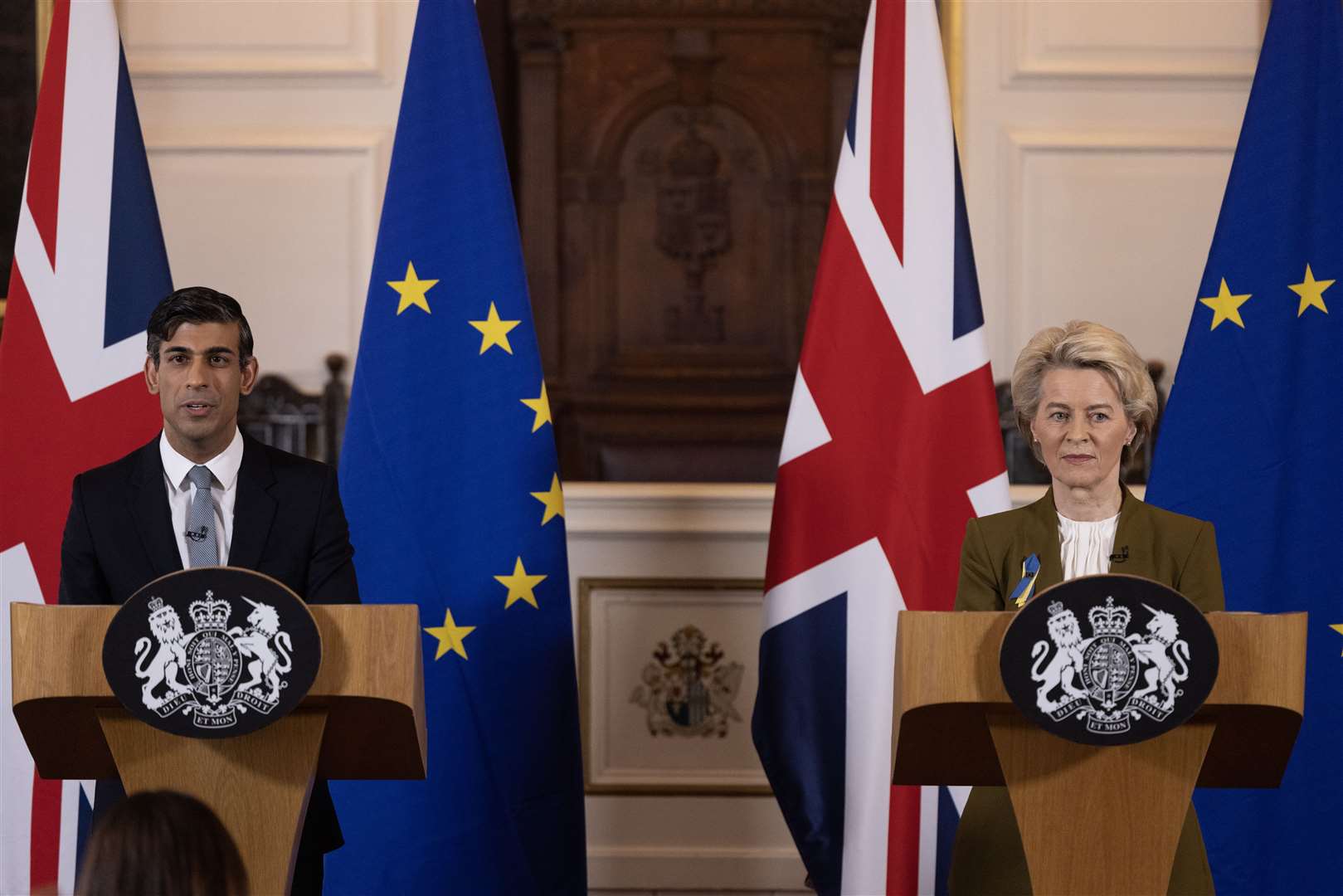 Prime Minister Rishi Sunak and European Commission president Ursula von der Leyen negotiated the Windsor Framework in 2023 (Dan Kitwood/PA)
