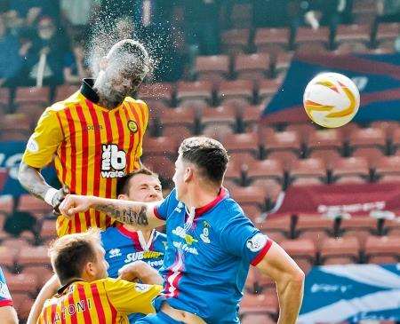 The goal-less streak was broken in this game with Partick Thistle. Picture: Ken Macpherson.