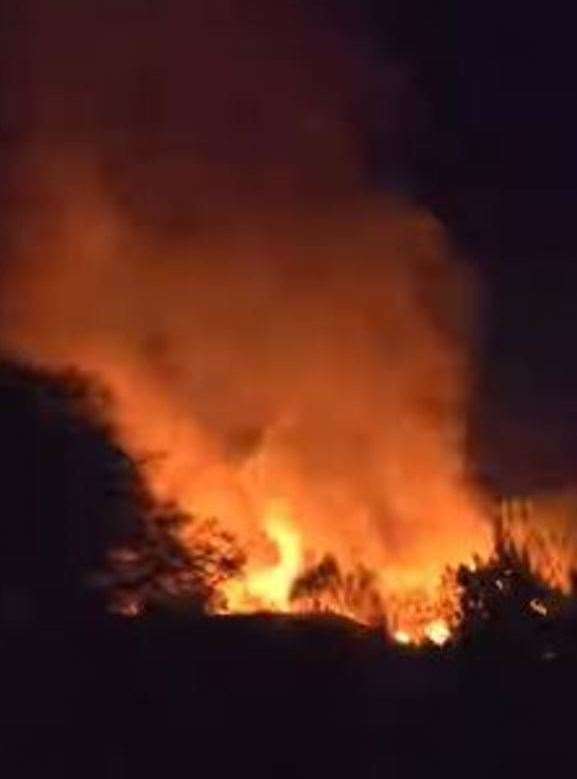 A social media picture of the Clachnaharry Nursing Home blaze during the night.