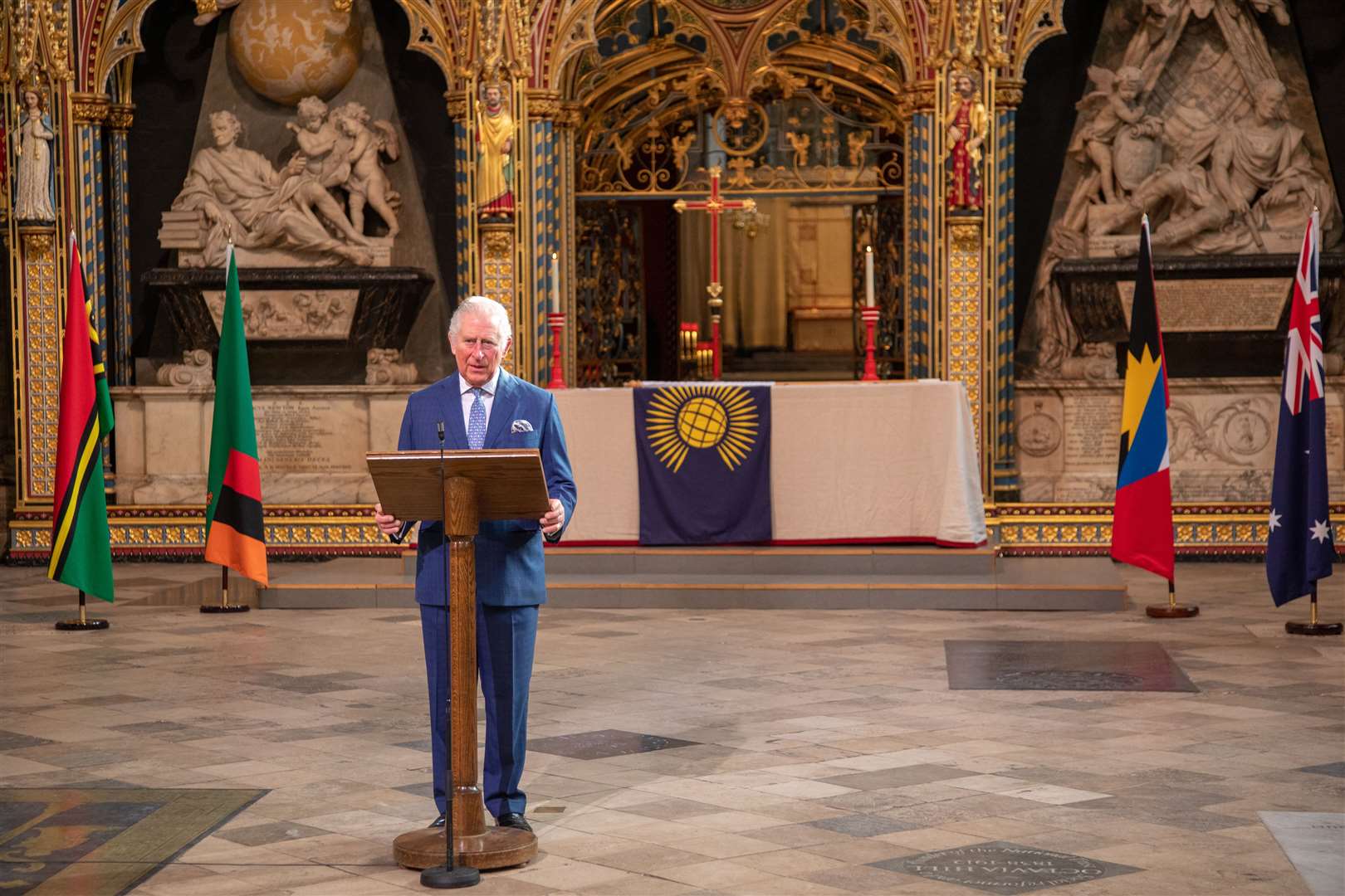 Charles giving his speech during the Commonwealth programme (Westminster Abbey/Picture Partnership/PA)