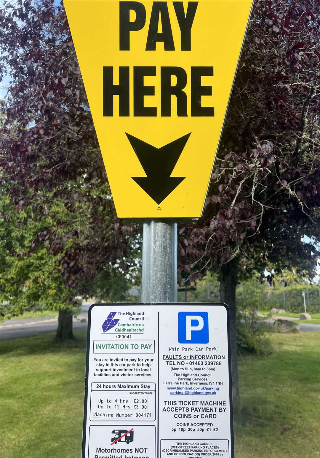 Drivers are invited to pay for using the car park.