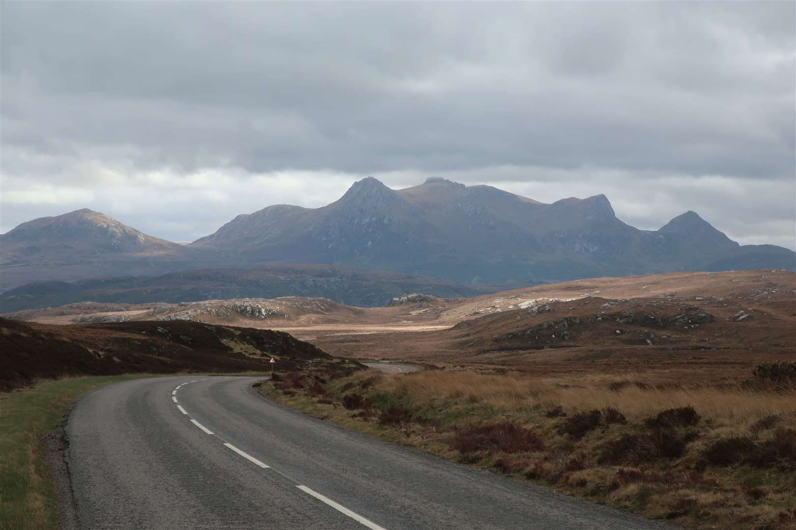 The view to Ben Loyal from A'Mhoine before the descent to the Kyle of Tongue.