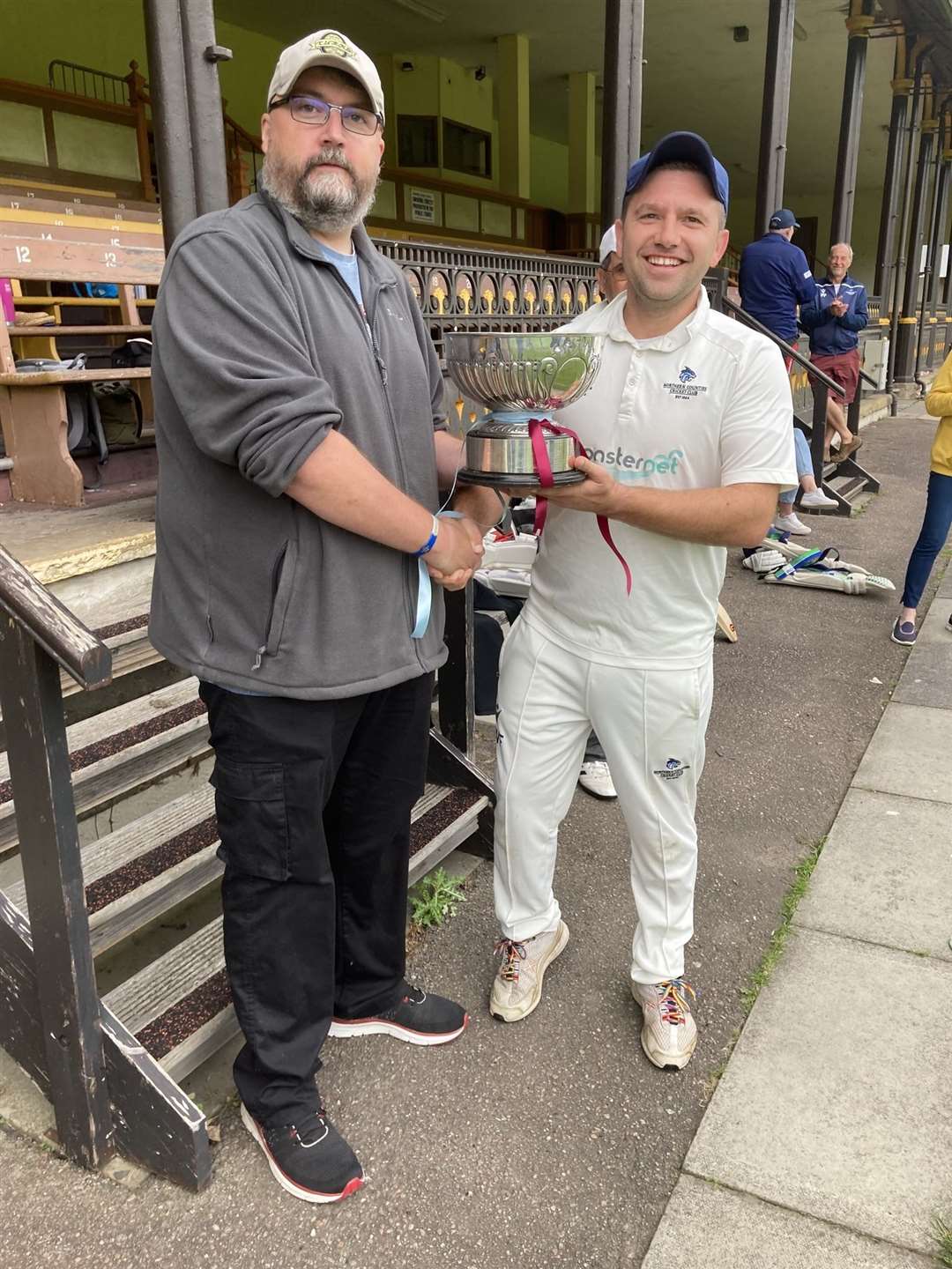 Northern Counties captain Will Ford was presented with the 2023 Senior League trophy.