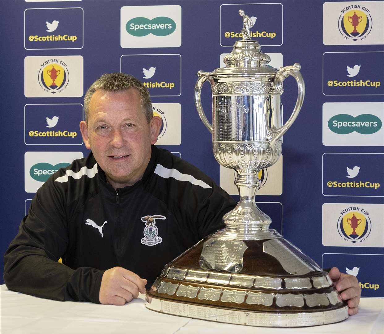 Inverness Caley Thistle manager Billy Dodds with the Scottish Cup silverware. Picture: Ken Macpherson