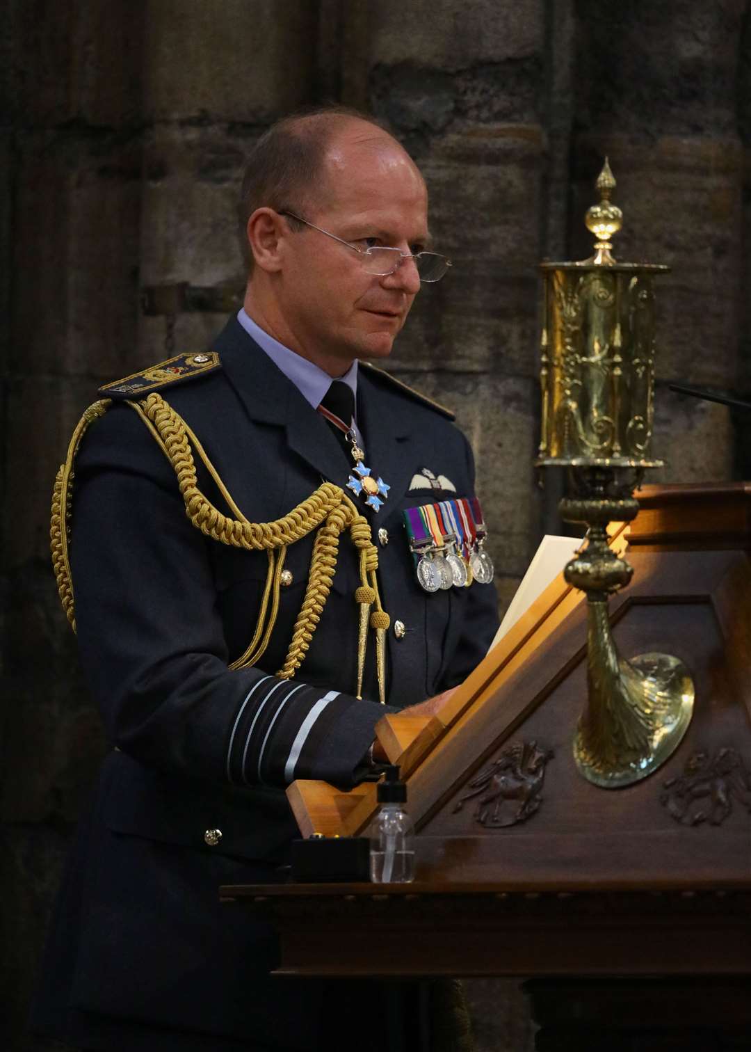 Chief of the Air Staff Air Chief Marshal Mike Wigston gave a reading (Aaron Chown/PA)