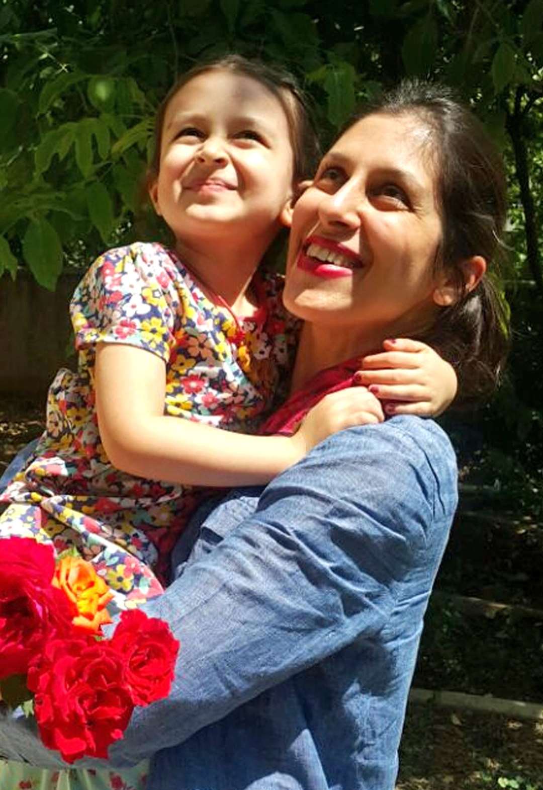 Nazanin Zaghari-Ratcliffe with her daughter Gabriella during her temporary release from prison in Iran (Family handout)