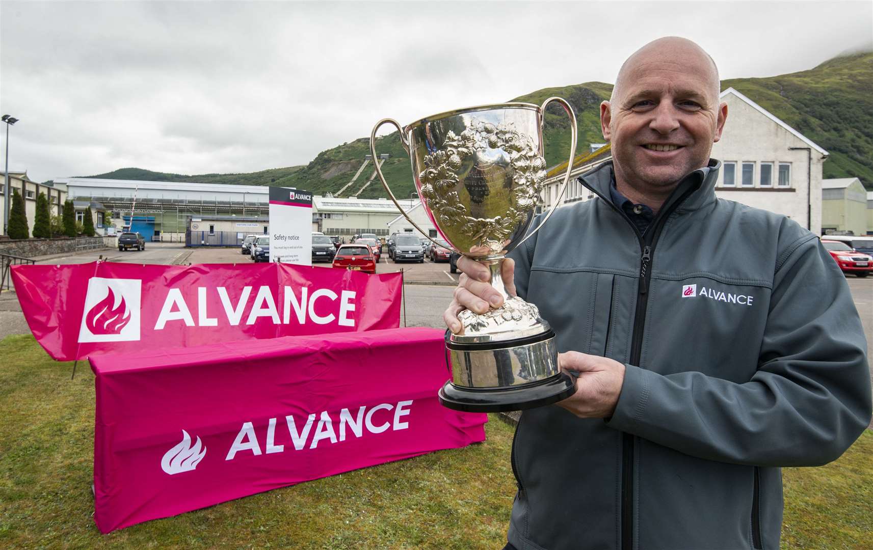 Engineering Maintenance Manager at the Alvance smelter in Fort William Dougie Livingstone made the draw to select opponents in the Alvance British Aluminium Balliemore Cup semi-finals. Photograph: Iain Ferguson, alba.photos