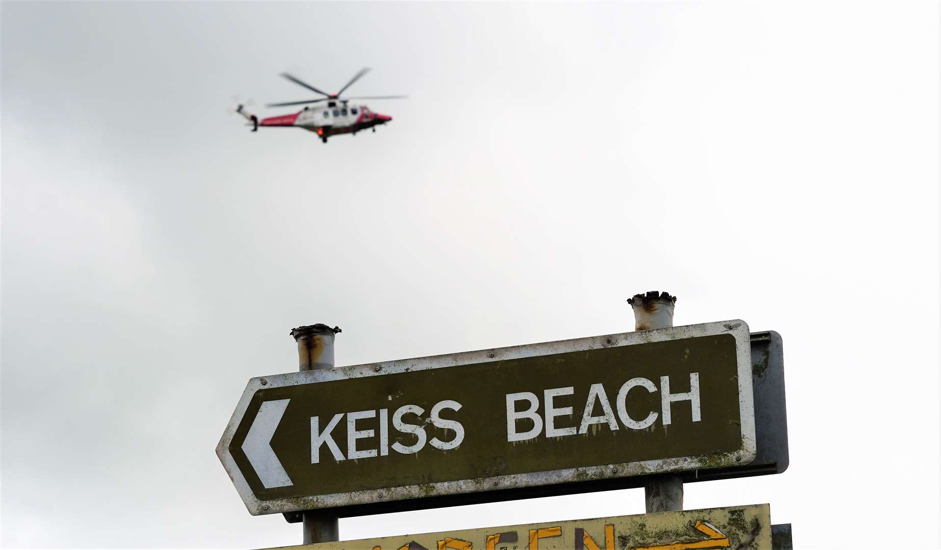 Coastguard helicopter was seen hovering over the area on Sunday afternoon. Picture; DGS