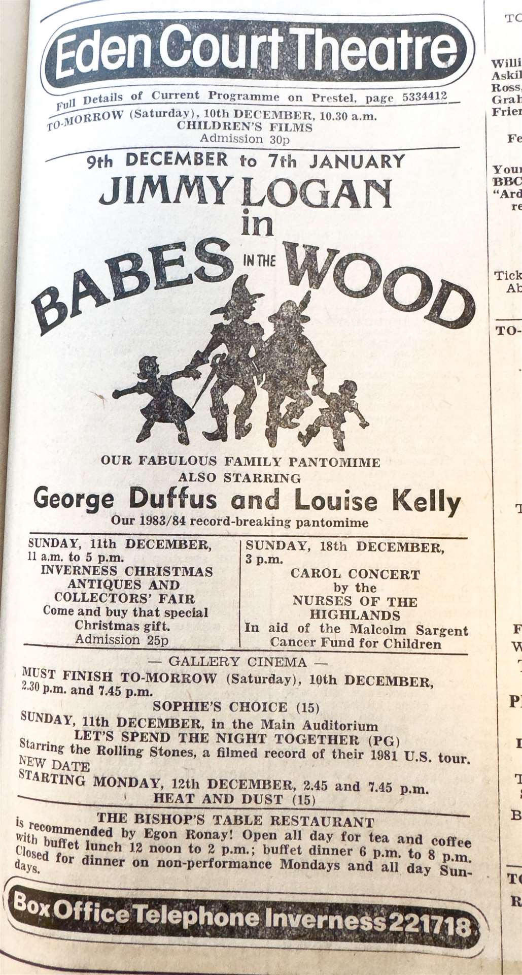 The legendary Jimmy Logan starred in Babes In The Wood at Eden Court Theatre.