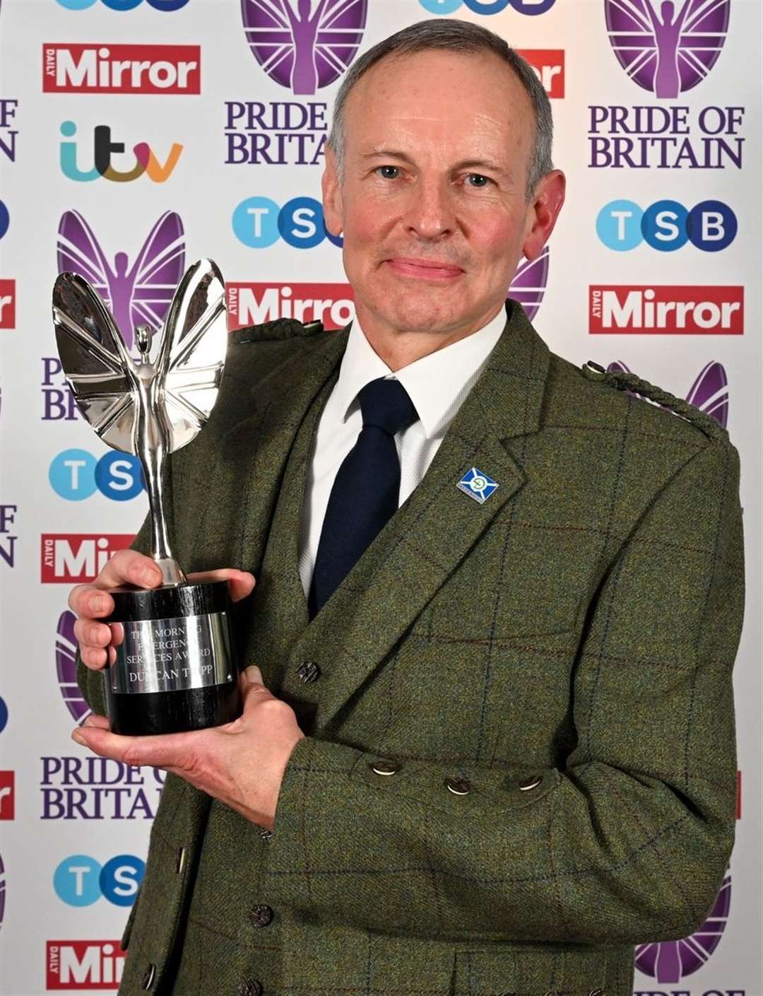 Duncan Tripp wins the This Morning Emergency Services Awards at the 2023 Pride of Britain Awards. Picture: Pride of Britain