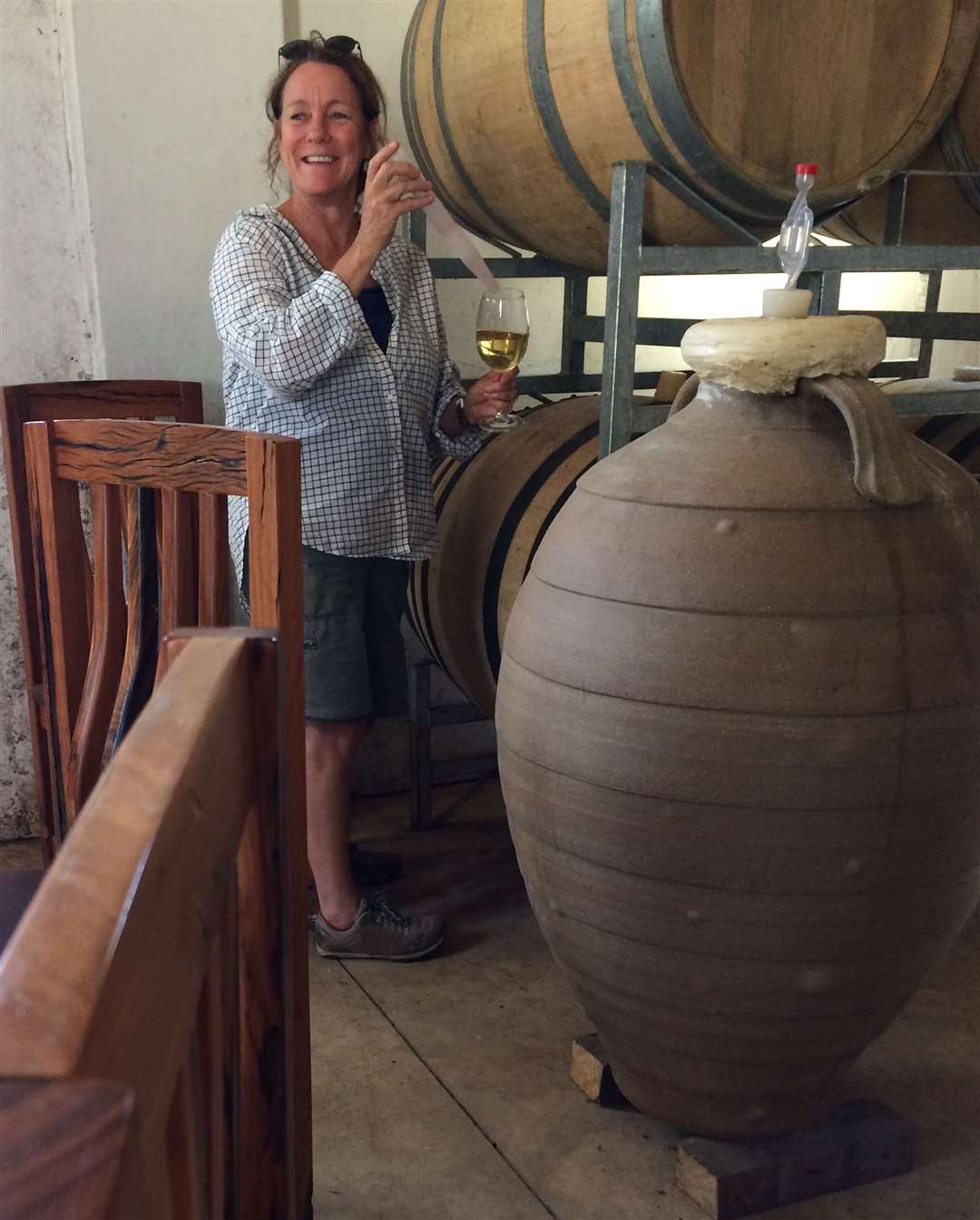 Cathy Marshal in Elgin, South Africa, makes Chenin Blanc in an Amphora.