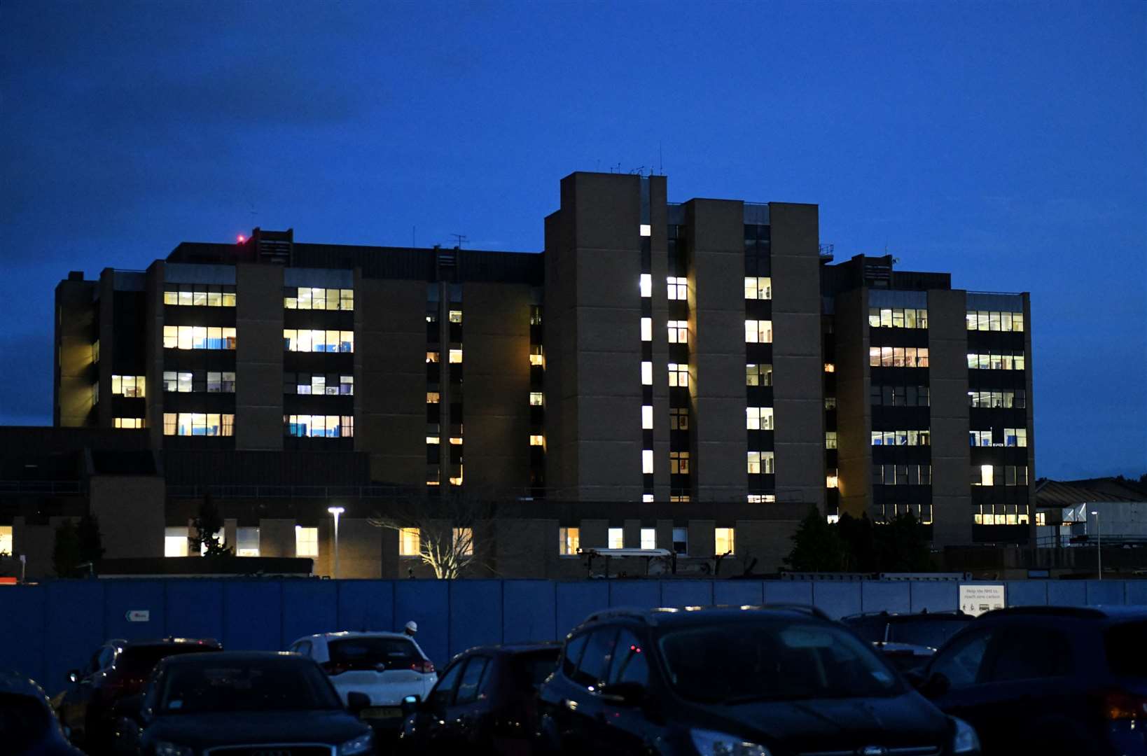 Raigmore hospital pictured at night. Picture: James Mackenzie.