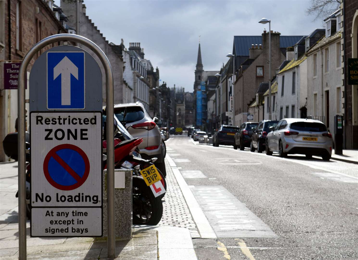 Restricted zone sign at the north end of Church Street, a hearing said they should contain the word ‘parking’ to restrict ‘parking.’ Picture: James Mackenzie