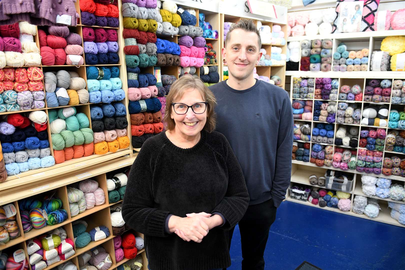 Marie Matthews and Adam Thompson, Nairn Wool Shop owners Picture: James Mackenzie